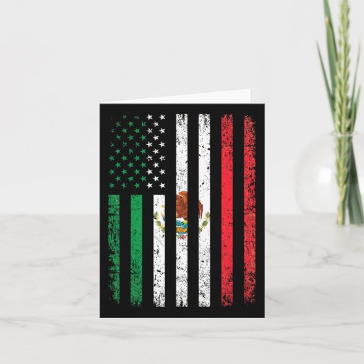Mexico Flag Gift 4th Of July Usa American Mexican  カード (正面)