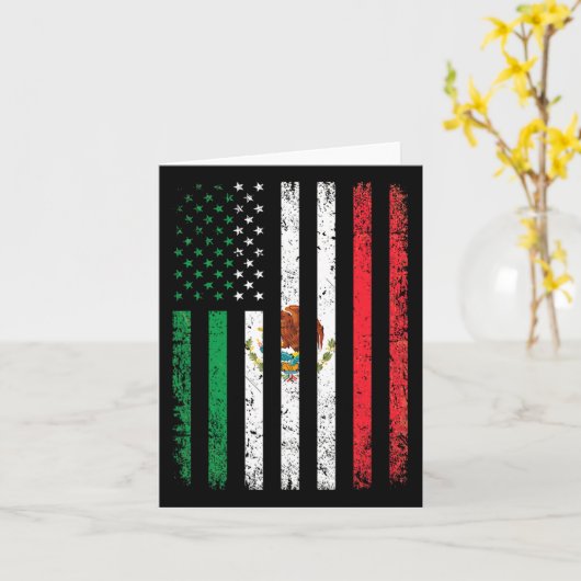 Mexico Flag Gift 4th Of July Usa American Mexican  カード (黄色い花)