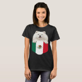 Mexico Flag Samoyed Dog In Pocket Tシャツ (正面フル)