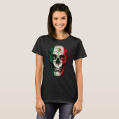 Mexico Flag Skull Mexican Roots Proud Patriotic Tシャツ (正面フル)
