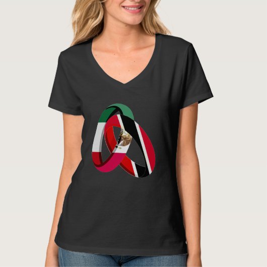 Mexico Flag Trinidad&Tobago Grown Ring Marriage We Tシャツ (正面)