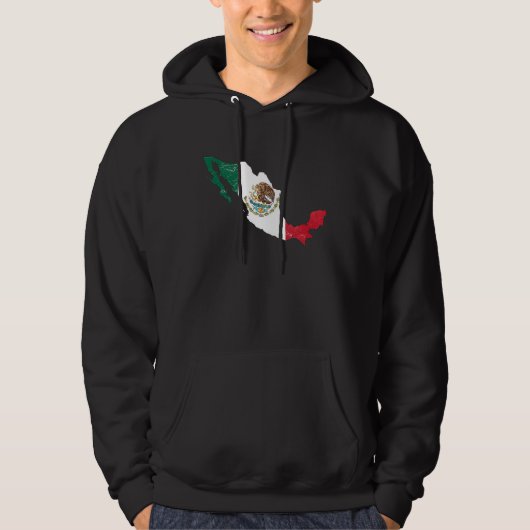 Mexico flag with Mexican map distressed パーカ (正面)