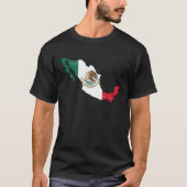 Mexico flag with Mexican map distressed Tシャツ (正面)