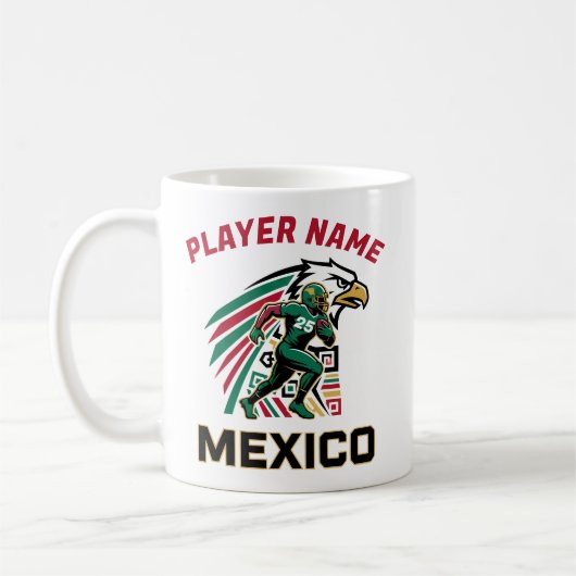 Mexico Football Eagle National Pride Action Art コーヒーマグカップ (左)