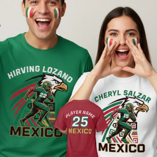 Mexico Football Eagle National Pride Action Art Tシャツ