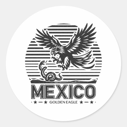 Mexico - Golden Eagle ラウンドシール (正面)