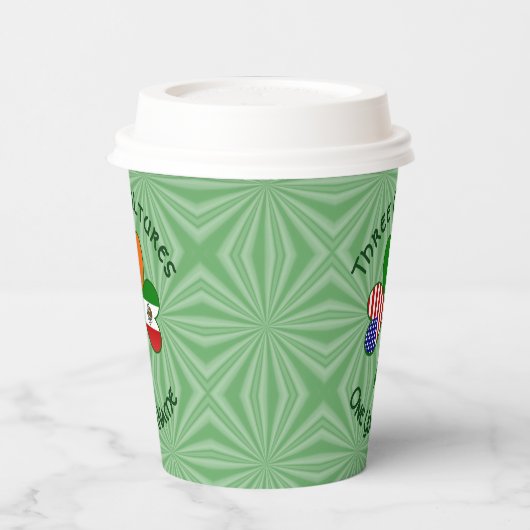 Mexico Ireland USA Shamrock Personalized Text 紙コップ (左)