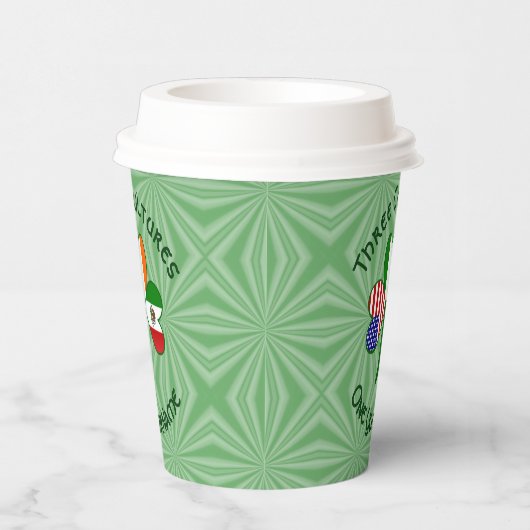 Mexico Ireland USA Shamrock Personalized Text 紙コップ (右)