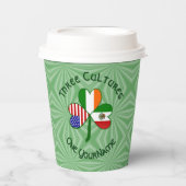 Mexico Ireland USA Shamrock Personalized Text 紙コップ (正面)