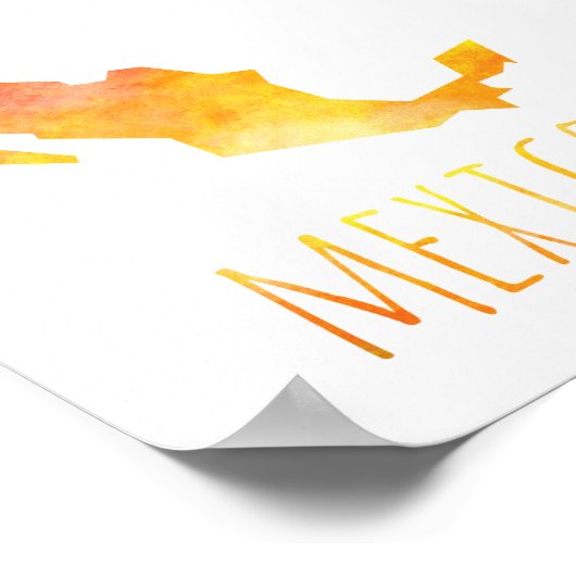 Mexico Map ポスター (角)