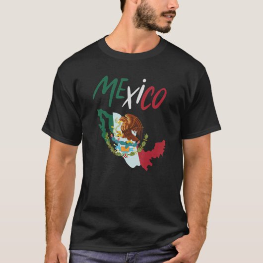 Mexico Mexican Flag Vintage Pride Retro Apparel Tシャツ (正面)