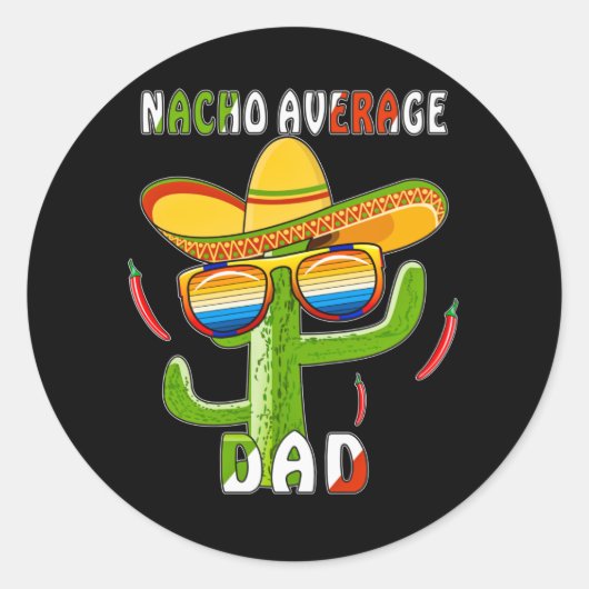 MEXICO NACHO AVERAGE DAD ラウンドシール (正面)