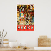 Mexico Print Travel Poster Mexican Art Mural Sign ポスター (キッチン)
