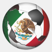 Mexico Soccer Ball Sports ラウンドシール (正面)