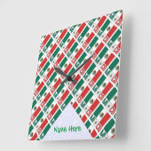 Mexico Tiled Personalized Square Wall スクエア壁時計 (傾斜)