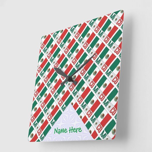 Mexico Tiled Personalized Square Wall スクエア壁時計 (傾斜)