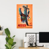 Mexico Travel Poster Mexican Art Cactus Print ポスター (ホームオフィス)