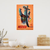 Mexico Travel Poster Mexican Art Cactus Print ポスター (キッチン)