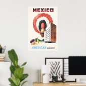 Mexico Travel Poster Mexican Print American Art ポスター (ホームオフィス)