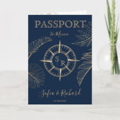 Mexico Wedding Destination Passport World Map  招待状 (正面)