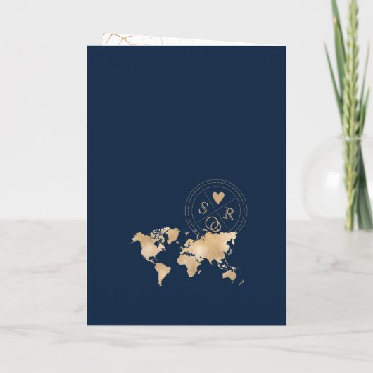 Mexico Wedding Destination Passport World Map  招待状 (裏面)