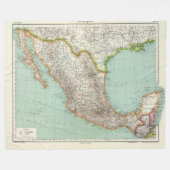 Mexique -メキシコの地図 フリースブランケット (正面(横))