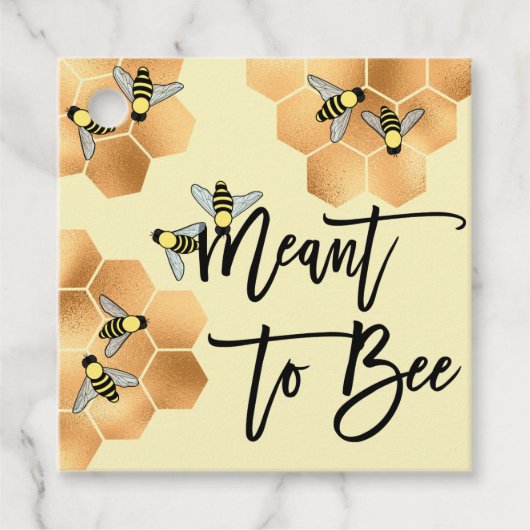 Meyed Bee引用文金ゴールドハニカムブライダルシャワー フェイバータグ (正面)