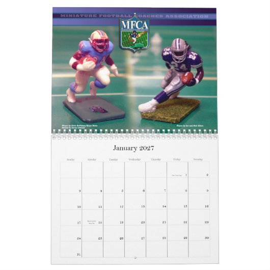 MFCA 2009のミニチュアのフットボール カレンダー (1月 2027)