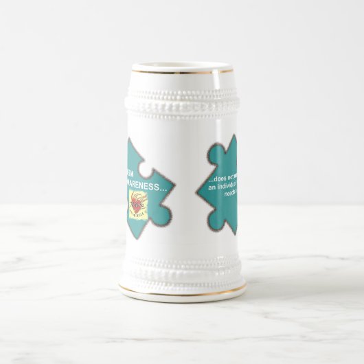 MFH2ステイン- AutismAwarenessSEAGREEN ビールジョッキ (中央)