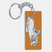 MGの変換可能なクラシックカーのイラストレーション キーホルダー (正面左)