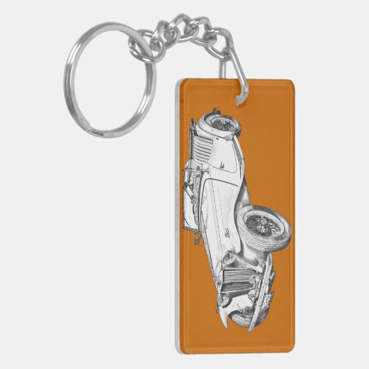 MGの変換可能なクラシックカーのイラストレーション キーホルダー (正面左)