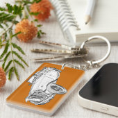 MGの変換可能なクラシックカーのイラストレーション キーホルダー (正面右)