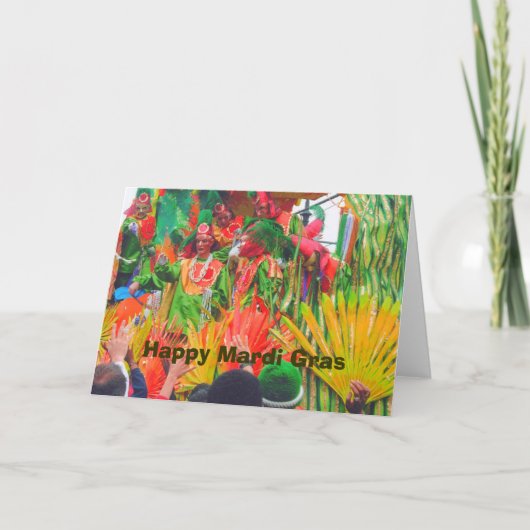 MGフロートカラフルとライダー、ハッピーマルディグラ カード (正面)