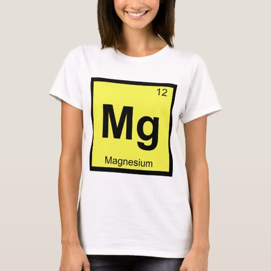 Mg - マグネシウム 化学 周期表 シンボル tシャツ (正面)