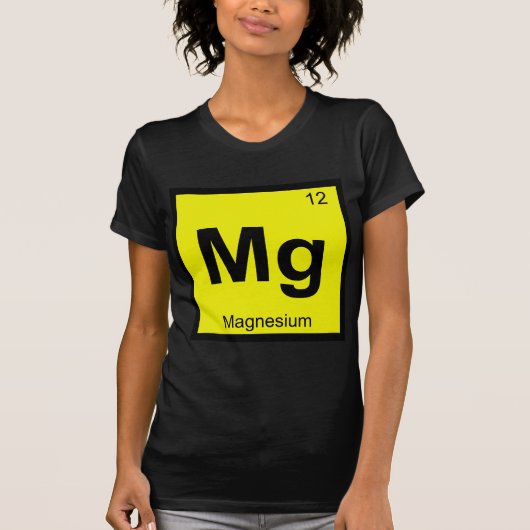 Mg - マグネシウム 化学 周期表 元素記号 tシャツ (正面)