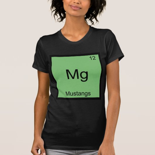 Mg - マスタング 楽しい元素 化学 シンボル Tシャツ (正面)