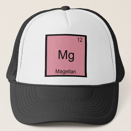 Mg - マゼラン おもしろ化学元素記号Tシャツ キャップ (正面)