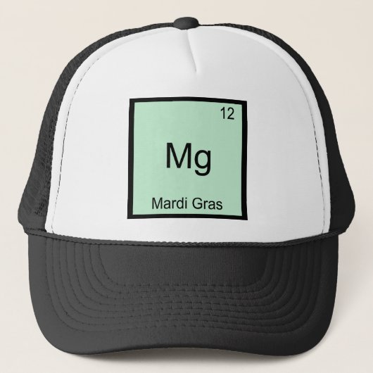 Mg - マルディグラ 面白い 化学 元素 記号 Tシャツ キャップ (正面)