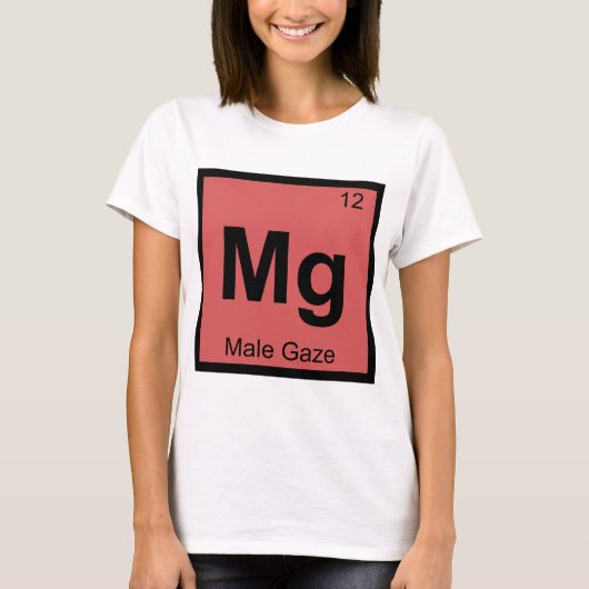Mg - 男性の視線映画理論 化学記号 tシャツ (正面)
