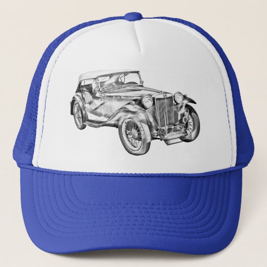 Mg Tcの旧式なスポーツ・カーのイラストレーション キャップ (正面)