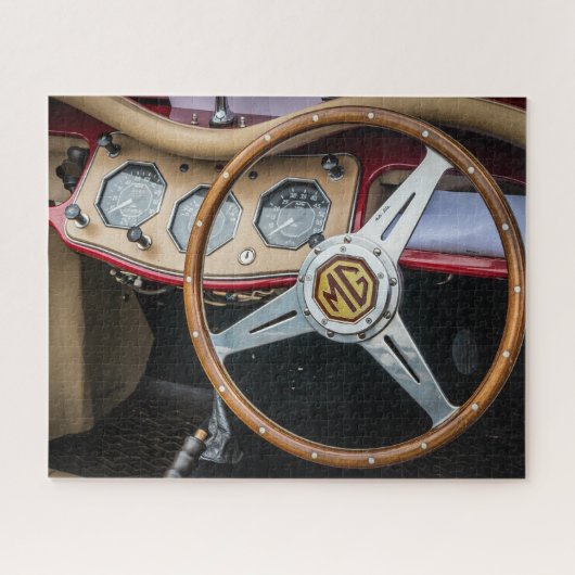 MG TFクラシックイギリスのスポーツカー ジグソーパズル (横)