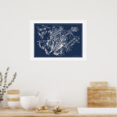 MG "TF"エンジン回路図ポスター – BluePrint ポスター (キッチン)