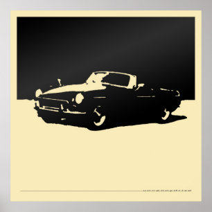 MGB、1971 – ブラックオンライトクリーム ポスター