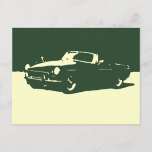 MGB、1971 – 光はがき上の緑色のレース ポストカード