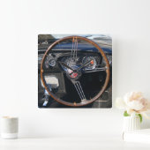 MGCヴィンテージイギリスのスポーツカー。 スクエア壁時計 (ホーム)