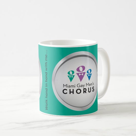 MGMCロゴマグ – ティール(緑がかった色) コーヒーマグカップ (正面右)