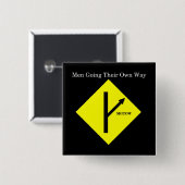 MGTOWのロゴのボタン正方形黒い背景 缶バッジ (正面&裏面)