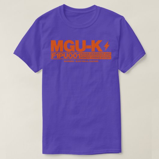 MGUK F1ハイブリッド電源装置オレンジデザイン Tシャツ (デザイン正面)