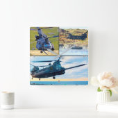 MH-47Gチヌーク スクエア壁時計 (ホーム)