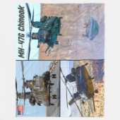 MH-47Gチヌーク フリースブランケット (正面)